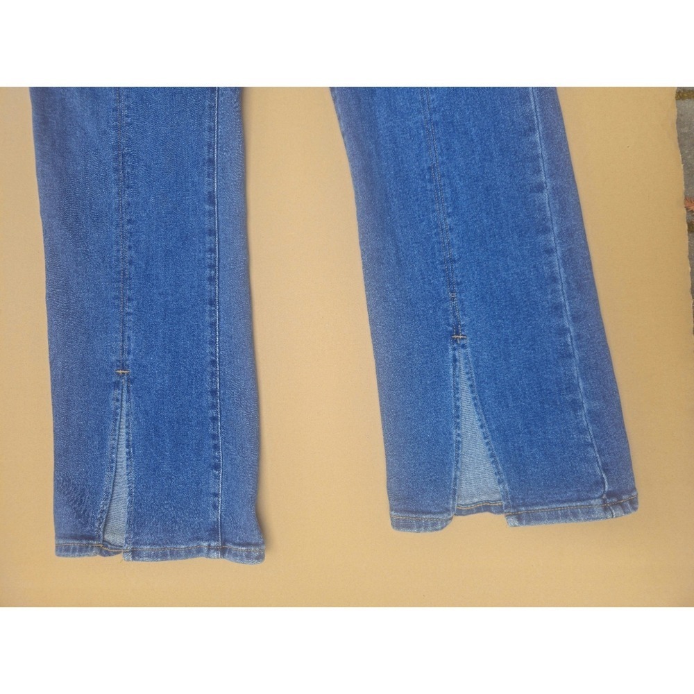 Michael Kors Jeans 14 High Rise Front Seam Split Hem Straight Stretch Denim - Picture 9 of 13